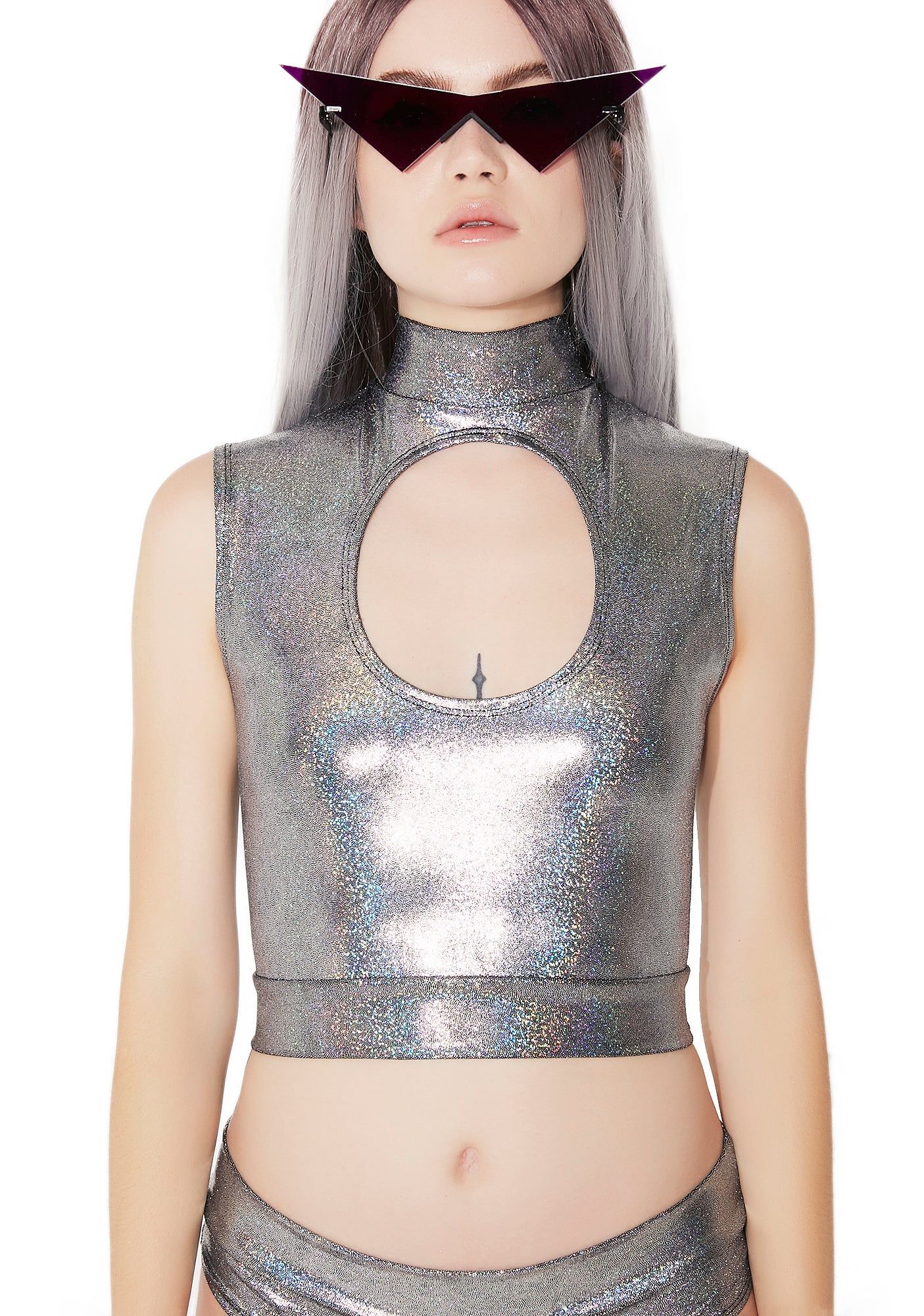 Total Eclipse Cutout Crop Top sold by Dolls Kill