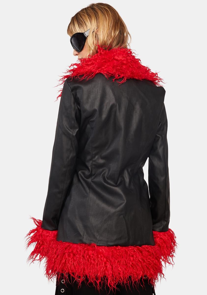 No Bad Vibes Faux Fur Jacket sold by Dolls Kill product image thumbnail 4