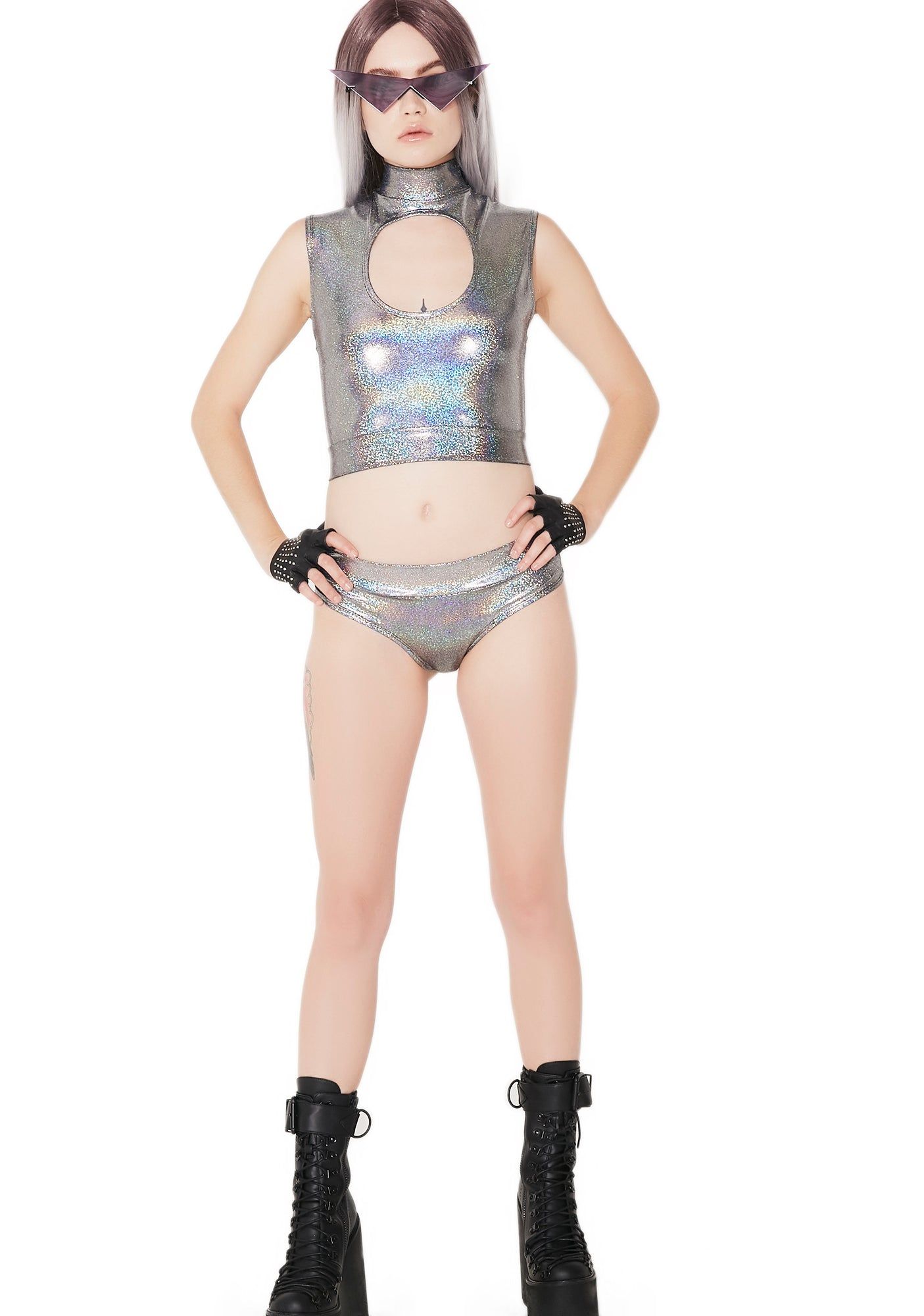 Total Eclipse Cutout Crop Top sold by Dolls Kill product image thumbnail 5