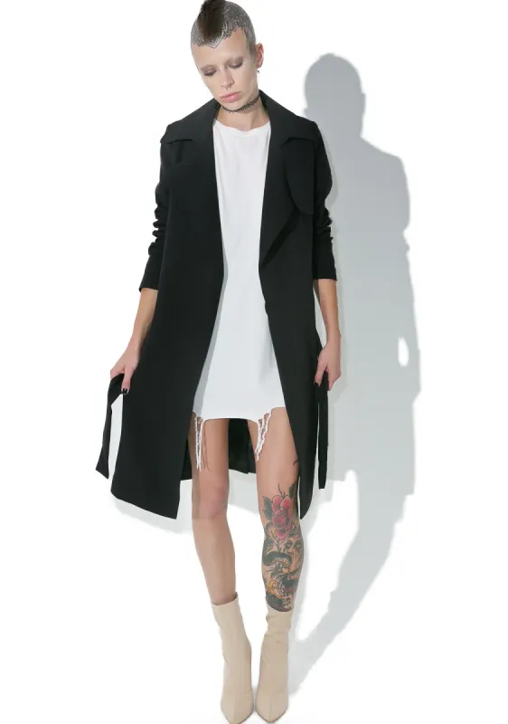 Danna Satin Duster Jacket Black Parallel