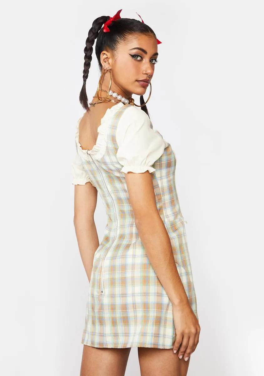 Something's Brewing Plaid Mini Dress sold by Dolls Kill product image thumbnail 4