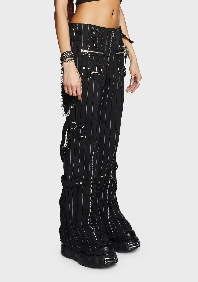 Pinstripe Super D-Ring Pants sold by Dolls Kill product image thumbnail 4