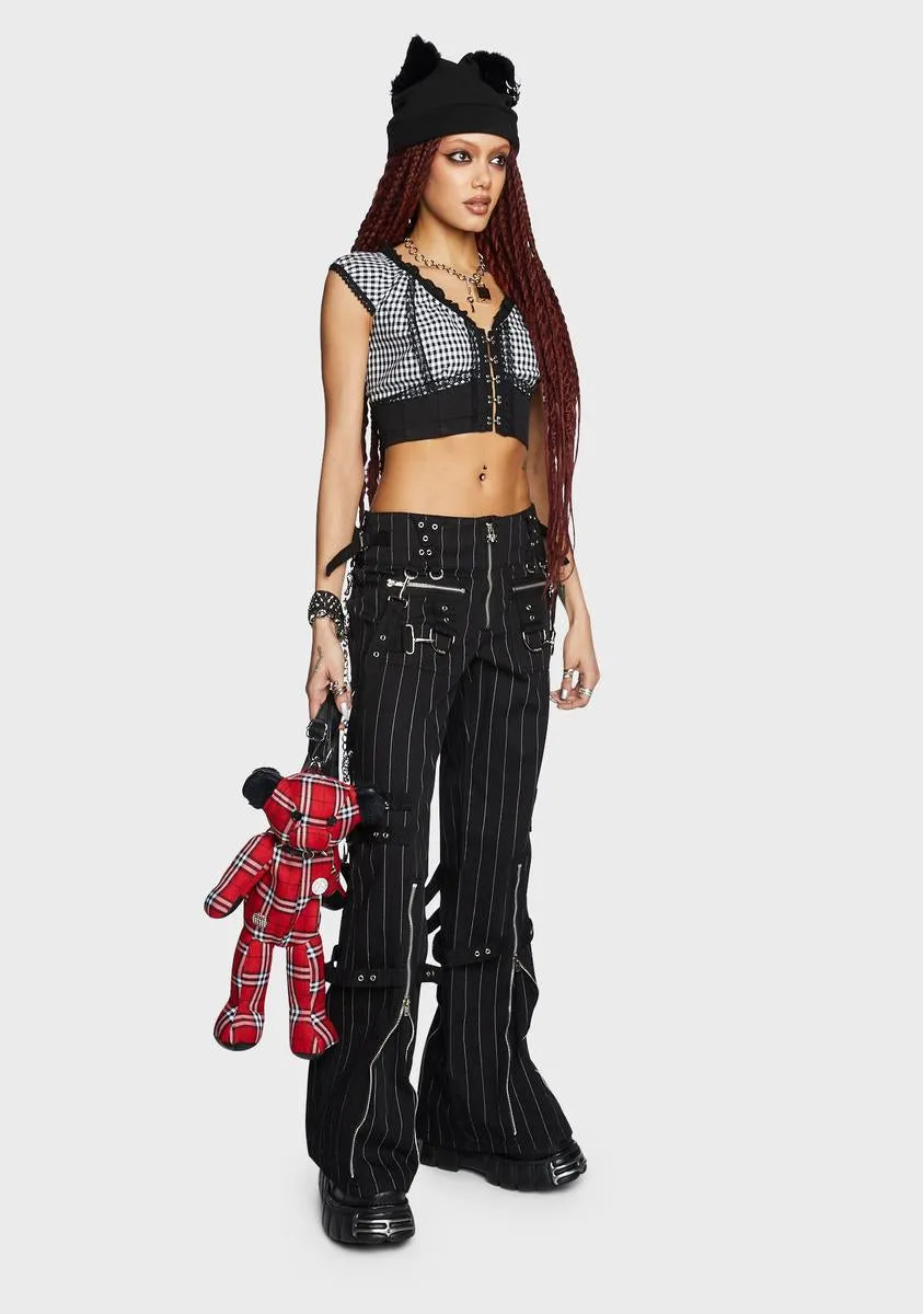 Pinstripe Super D-Ring Pants sold by Dolls Kill product image thumbnail 3