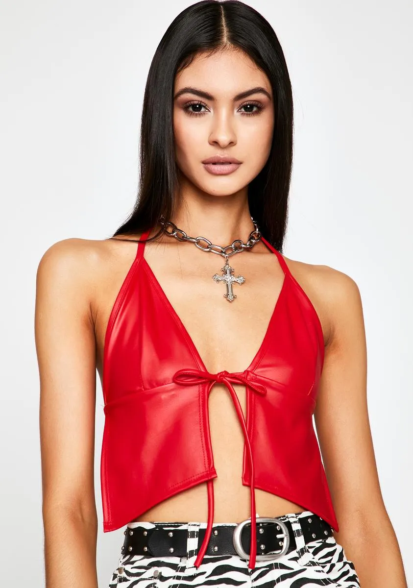 Fire Pain Proof Halter Crop Top sold by Dolls Kill