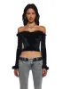 Filthy Femme Velvet Crop Top sold by Dolls Kill
