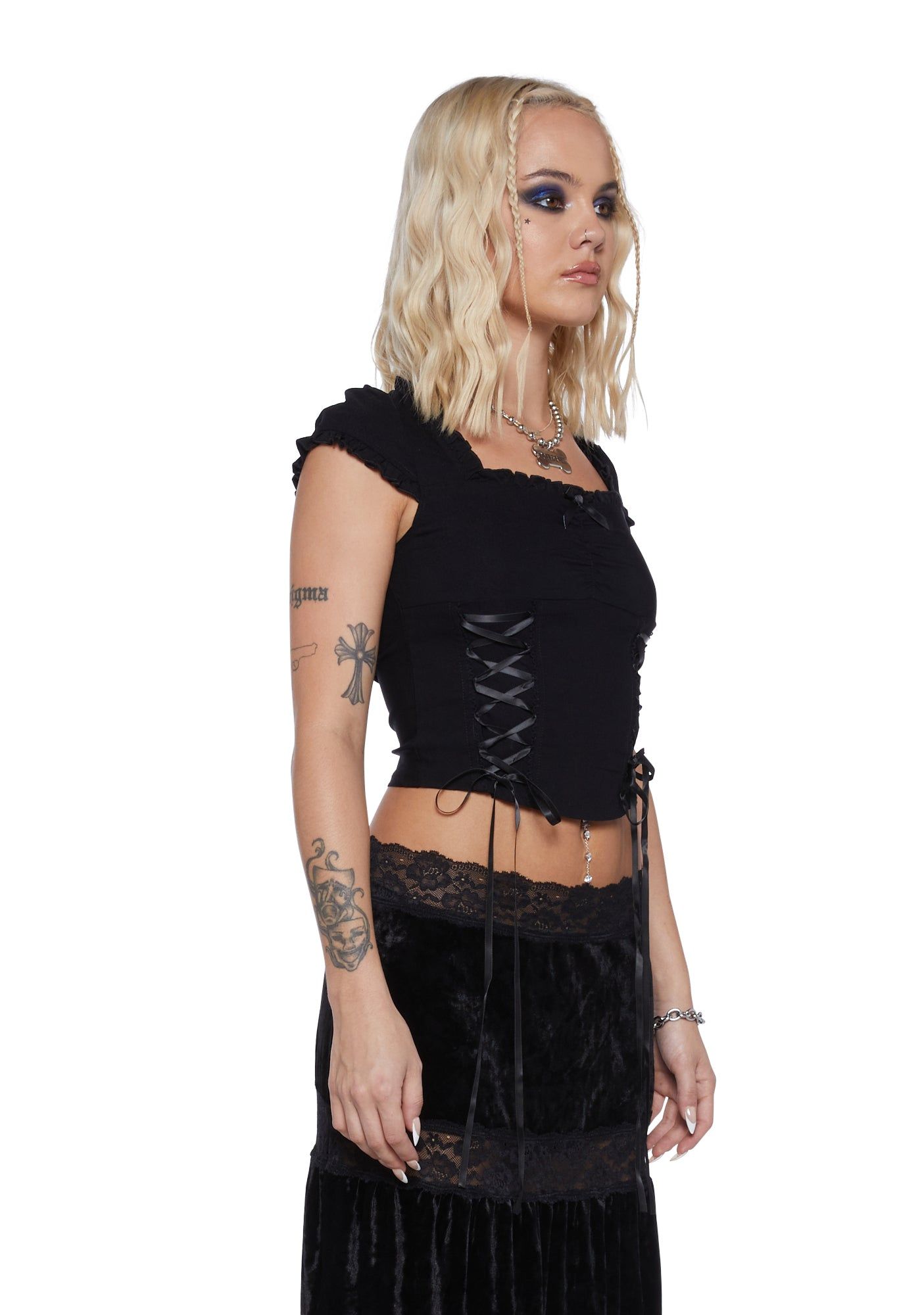 It's Over Lace Up Top sold by Dolls Kill product image thumbnail 3