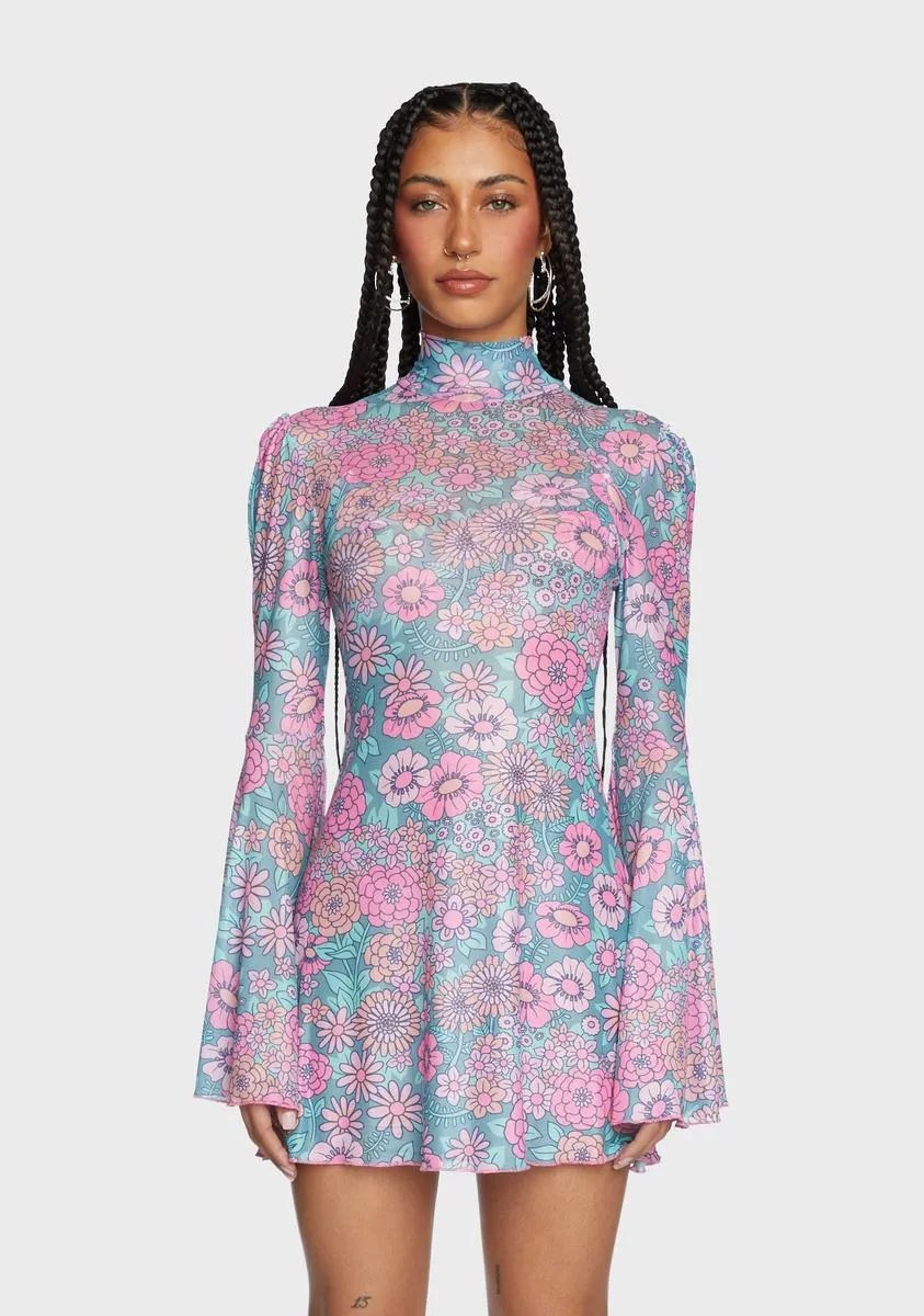 Modern Love Mini Dress - Pink/Blue sold by Dolls Kill