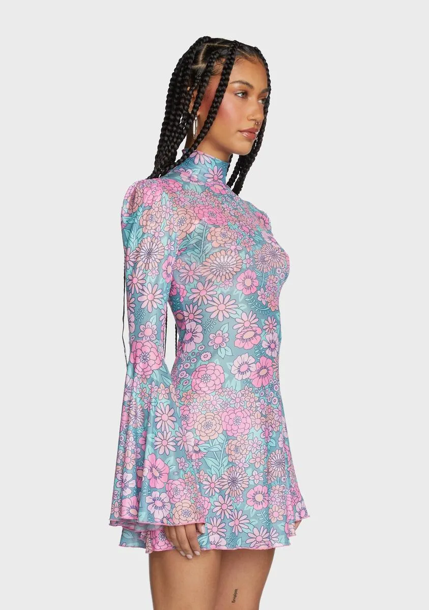 Modern Love Mini Dress - Pink/Blue sold by Dolls Kill product image thumbnail 2