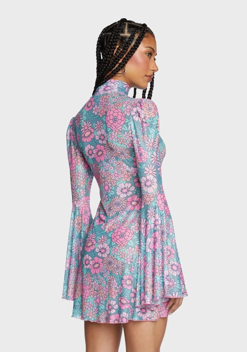 Modern Love Mini Dress - Pink/Blue sold by Dolls Kill product image thumbnail 5