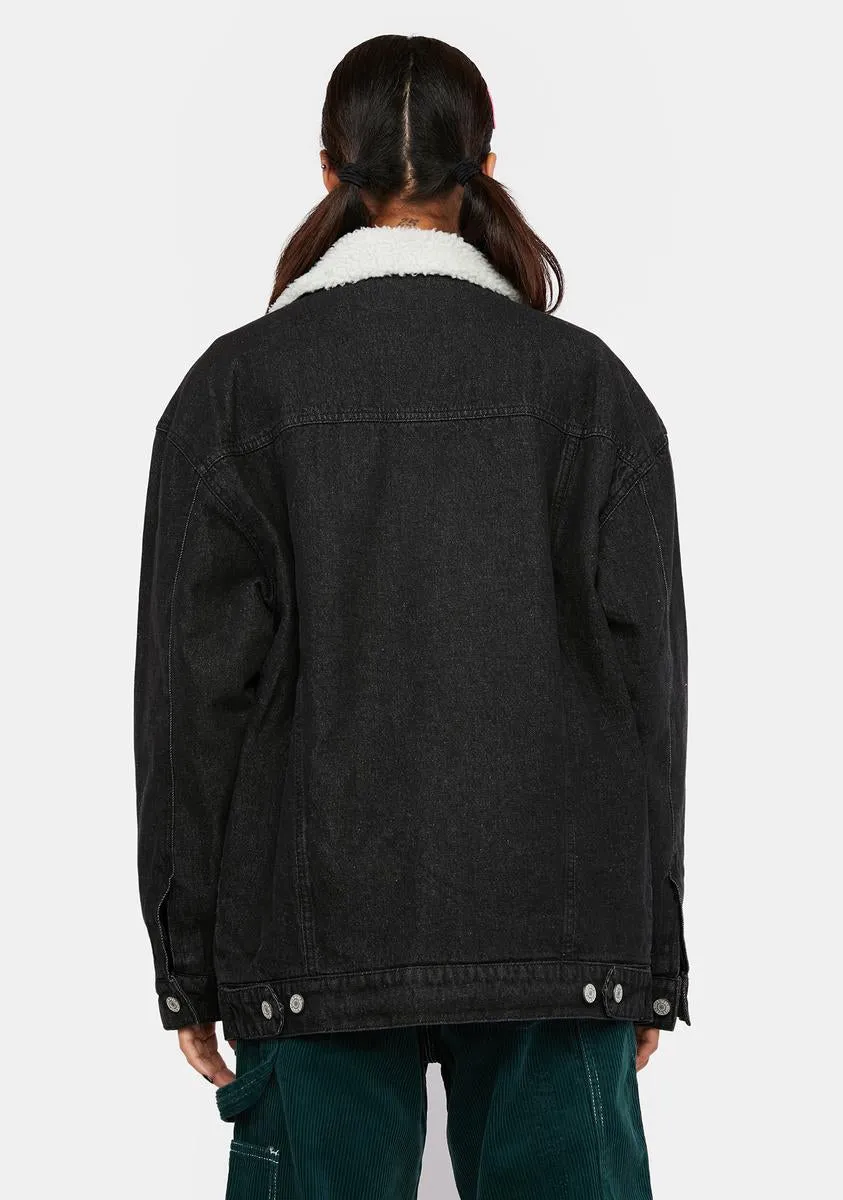 Oversized High Pile Fleece Trucker Jacket sold by Dolls Kill product image thumbnail 4