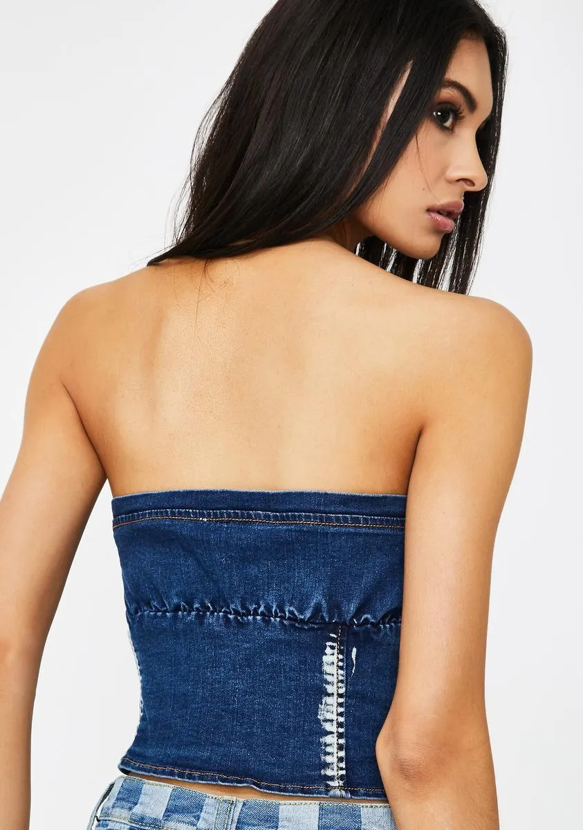 Savannah Denim Bustier Top sold by Dolls Kill product image thumbnail 4