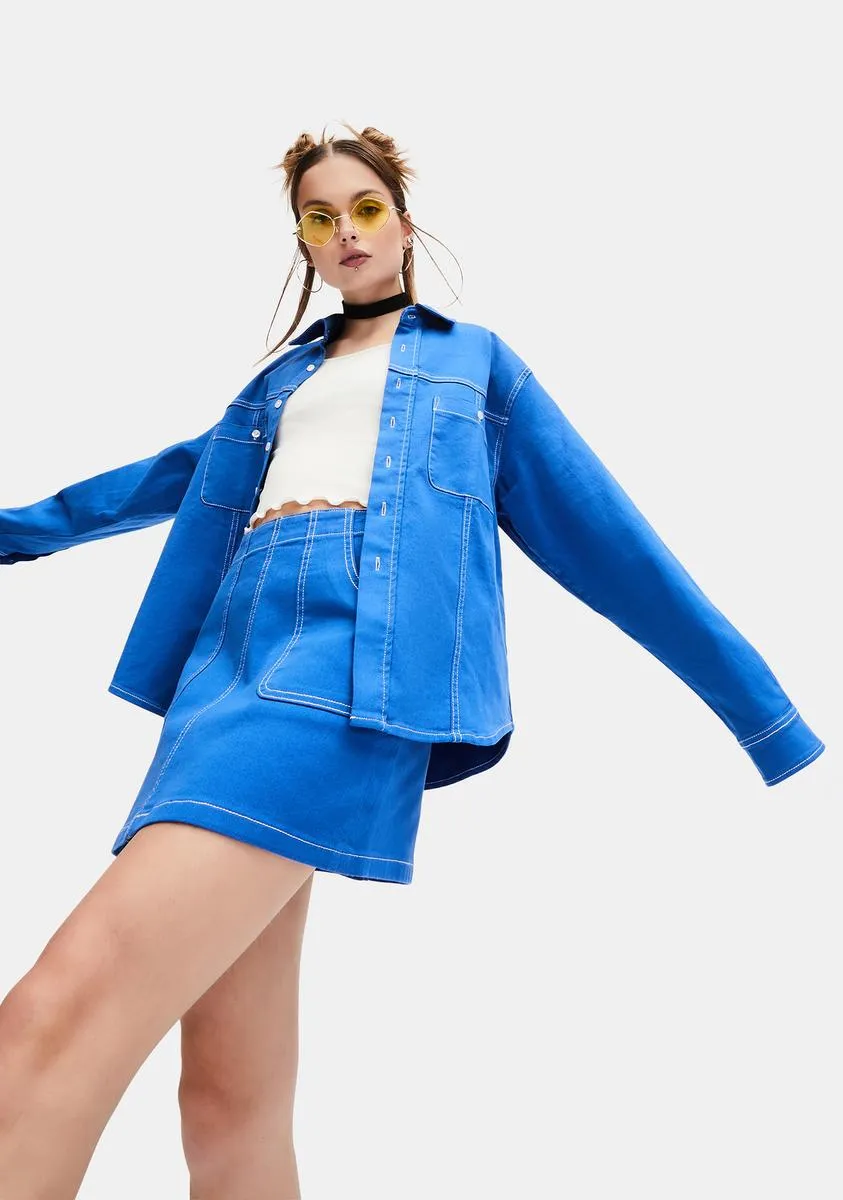 Next Task Contrast Stitch Mini Skirt sold by Dolls Kill product image thumbnail 2