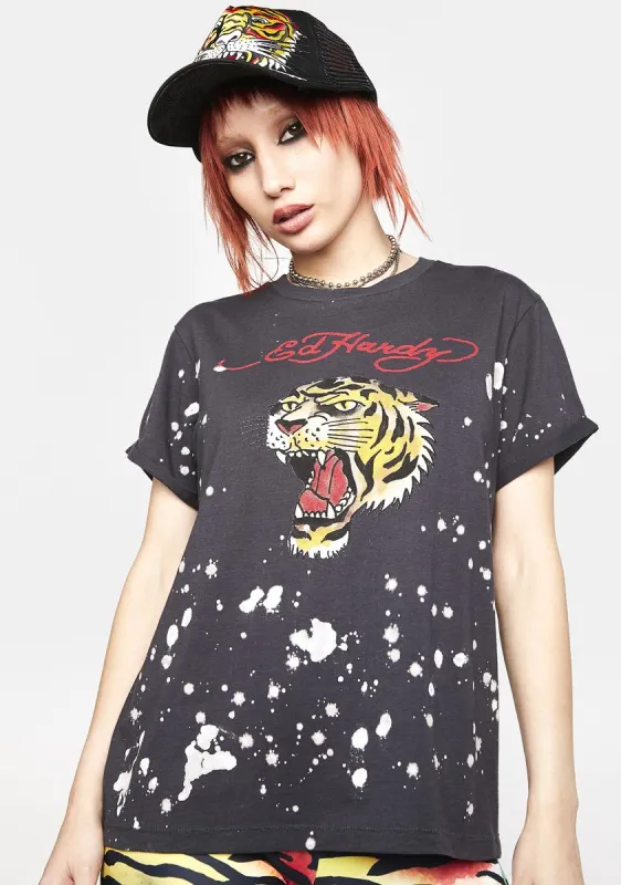 Tiger Head Bleached Graphic Tee sold by Dolls Kill