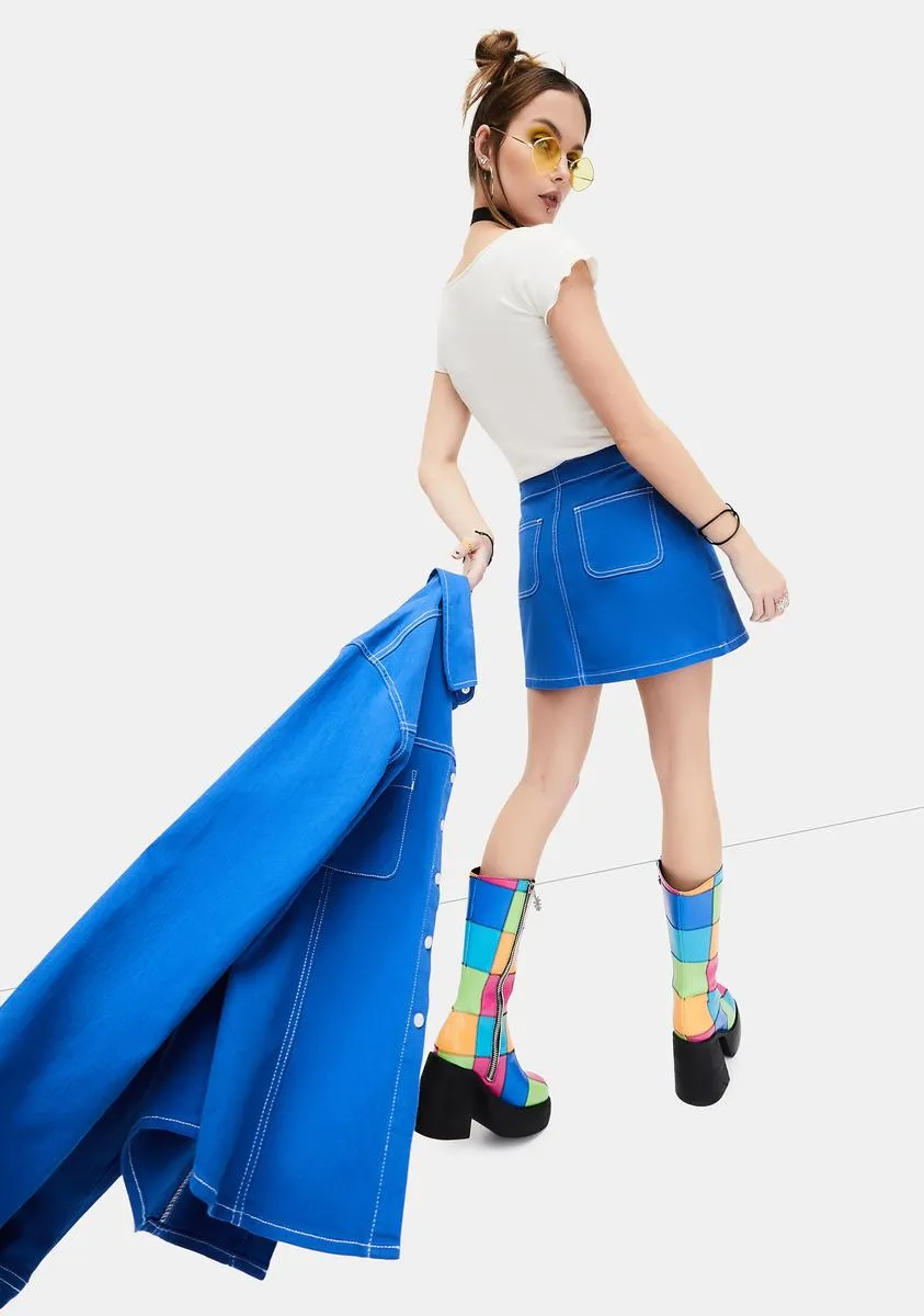 Next Task Contrast Stitch Mini Skirt sold by Dolls Kill product image thumbnail 4