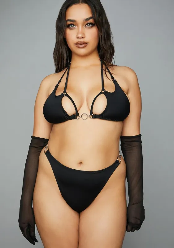 Plus Bombshell Behavior 3-Piece Bikini Set sold by Dolls Kill