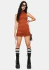 Brown Mini Croc Ady Bodycon Dress sold by Dolls Kill