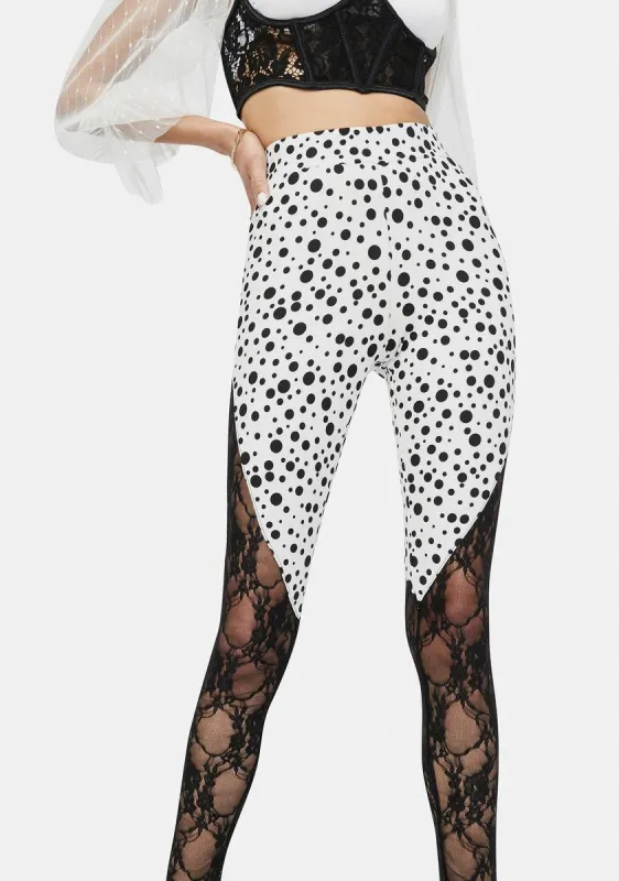 Purely Retro Affair Polka Dot Leggings sold by Dolls Kill