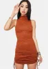 Brown Mini Croc Ady Bodycon Dress sold by Dolls Kill