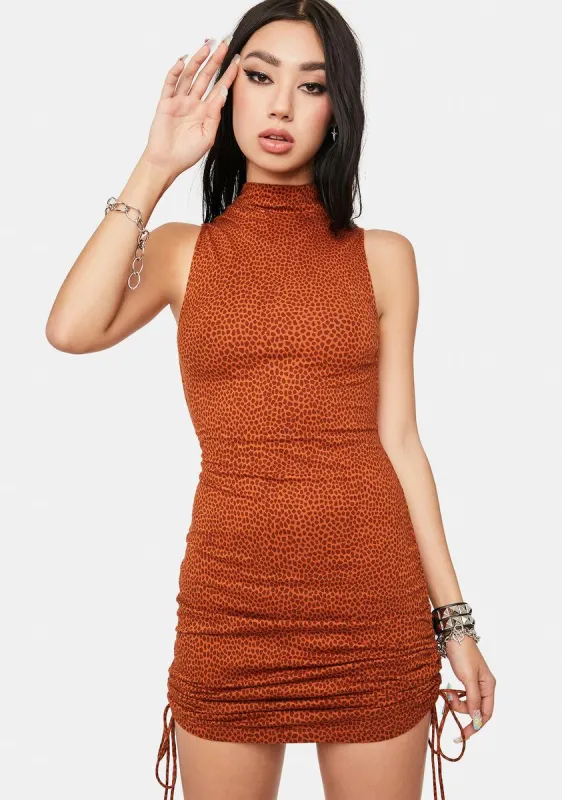Brown Mini Croc Ady Bodycon Dress sold by Dolls Kill