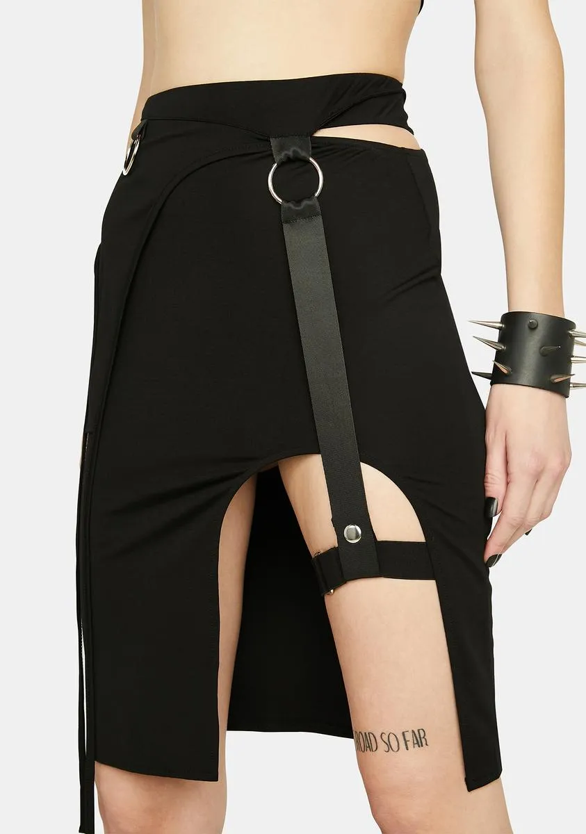 Leg Garter Midi Skirt sold by Dolls Kill