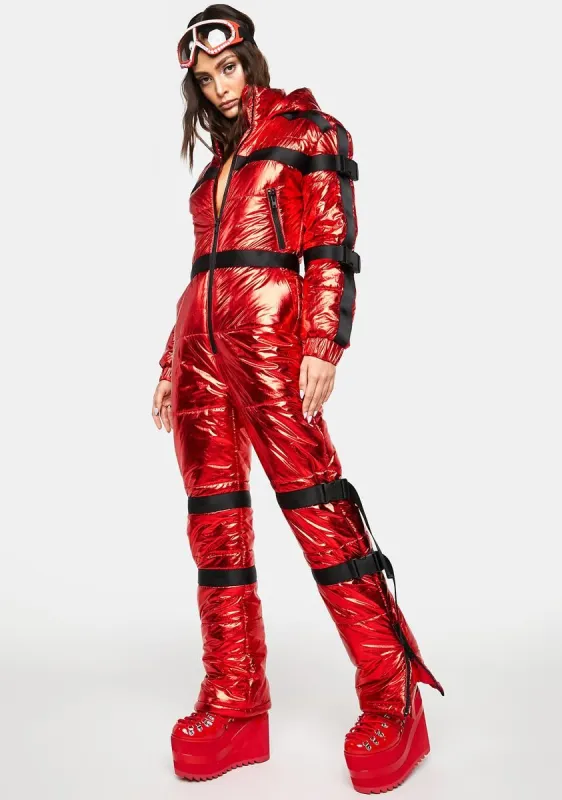 Berry Delighted Metallic Snowsuit sold by Dolls Kill