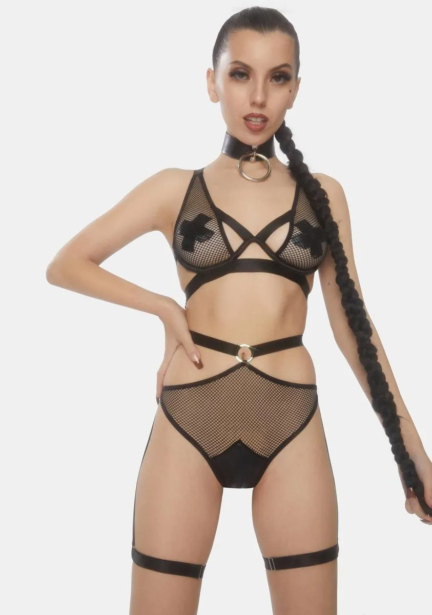 Jada Strappy Fishnet Teddy sold by Dolls Kill