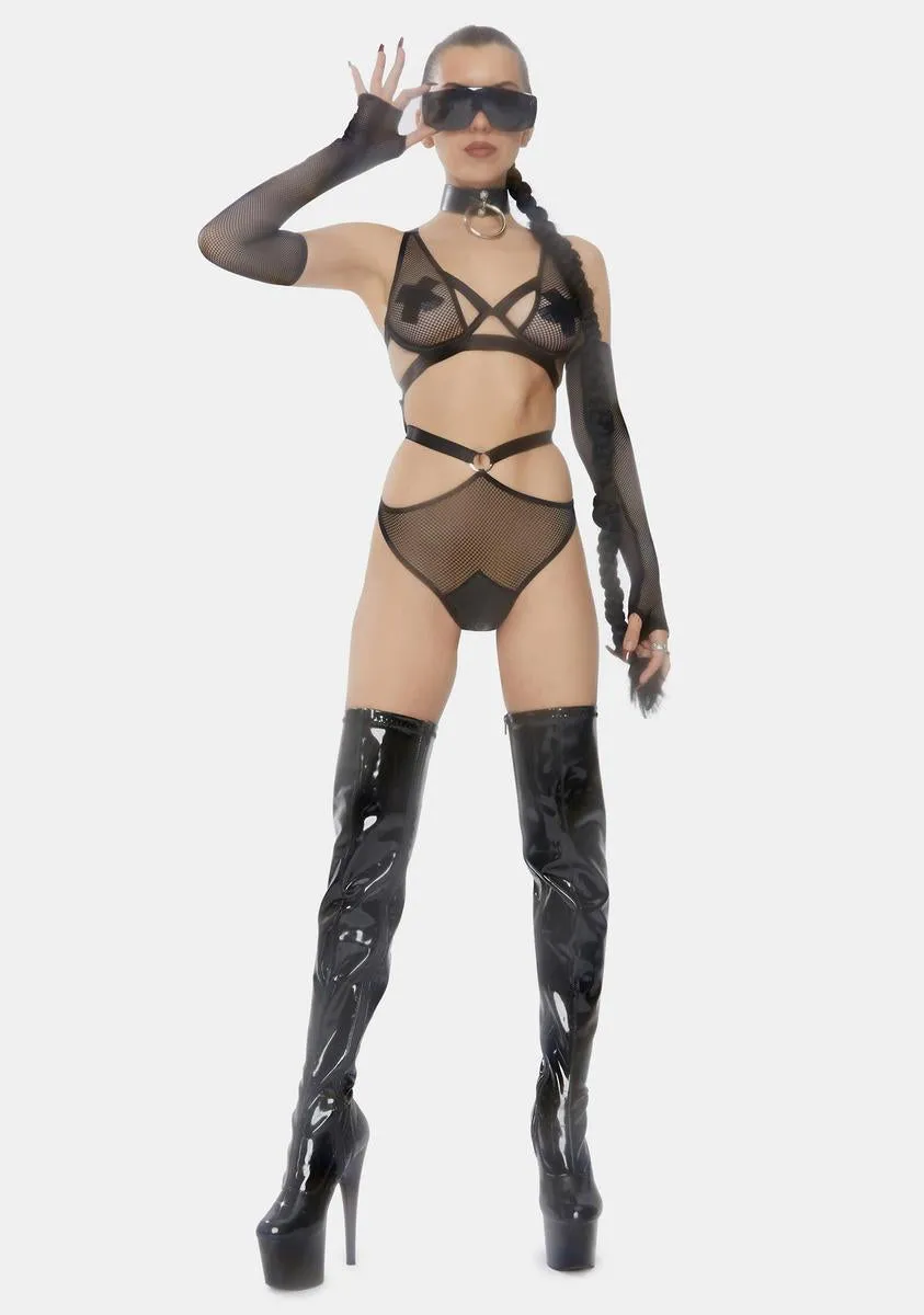 Jada Strappy Fishnet Teddy sold by Dolls Kill product image thumbnail 3
