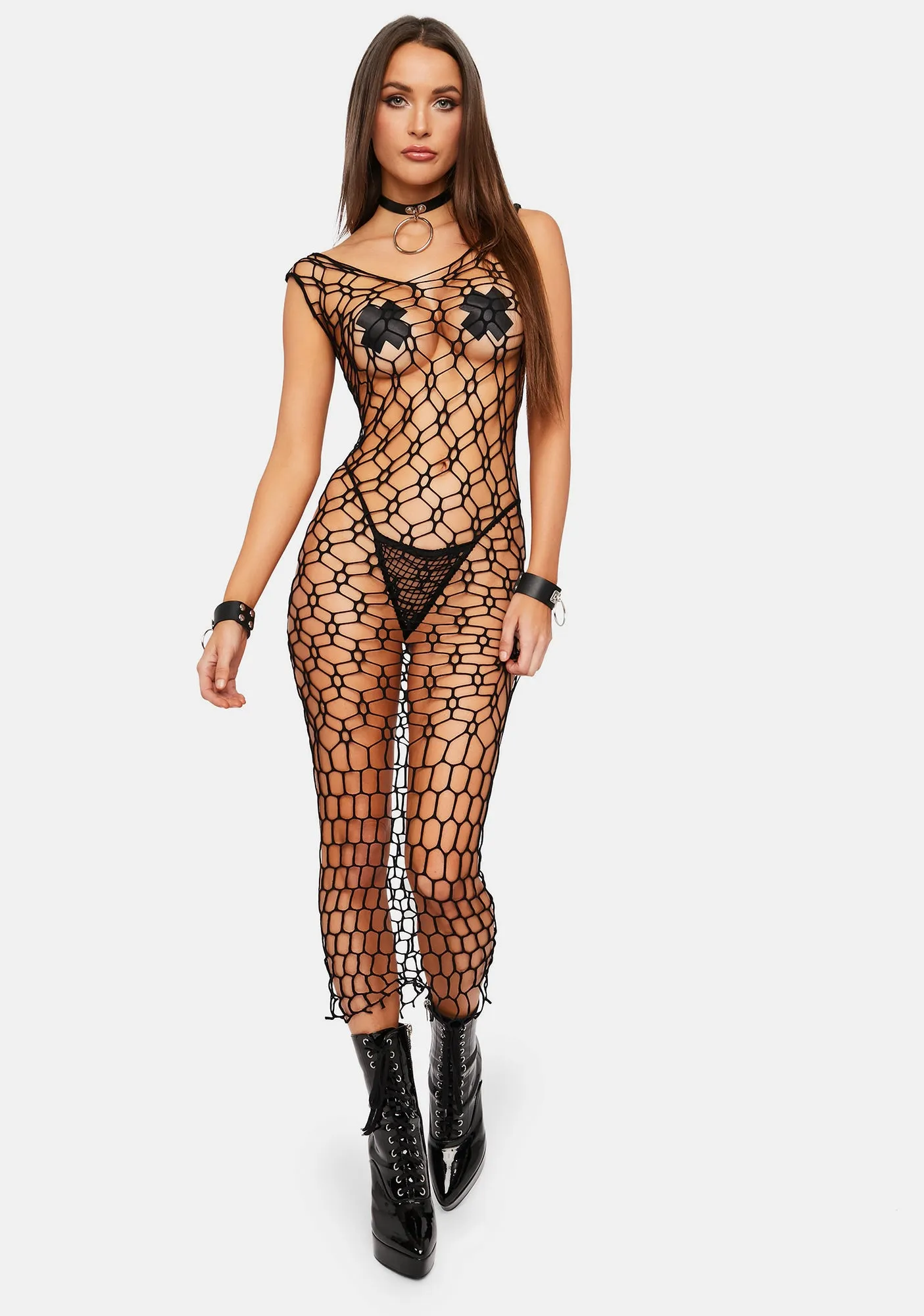 Spell On You Fishnet Maxi Dress sold by Dolls Kill product image thumbnail 2