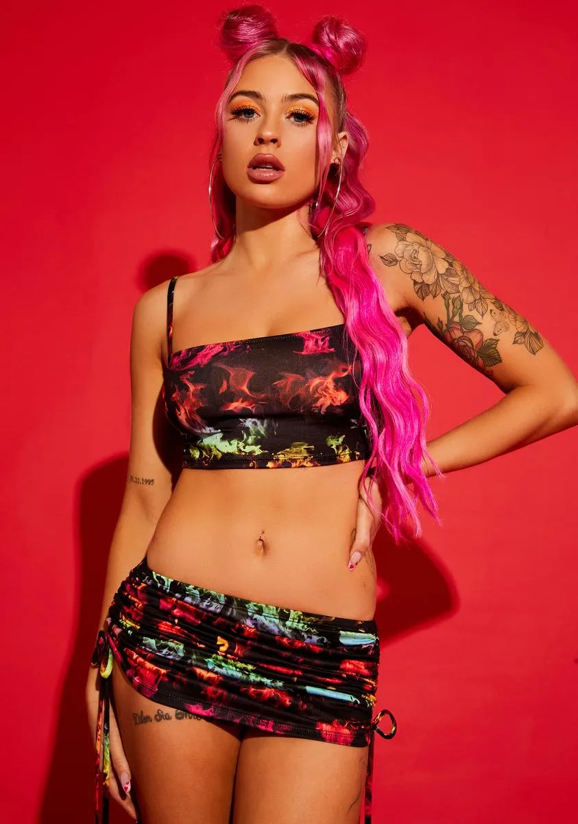 Stay Vibrant Ruched Skirt Set sold by Dolls Kill product image thumbnail 2