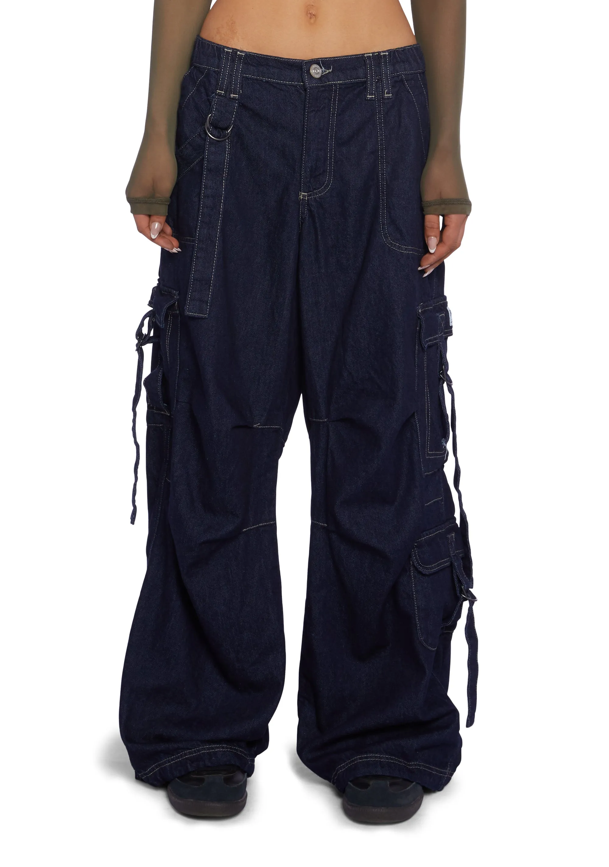 Strappy Cargo Jeans sold by Dolls Kill