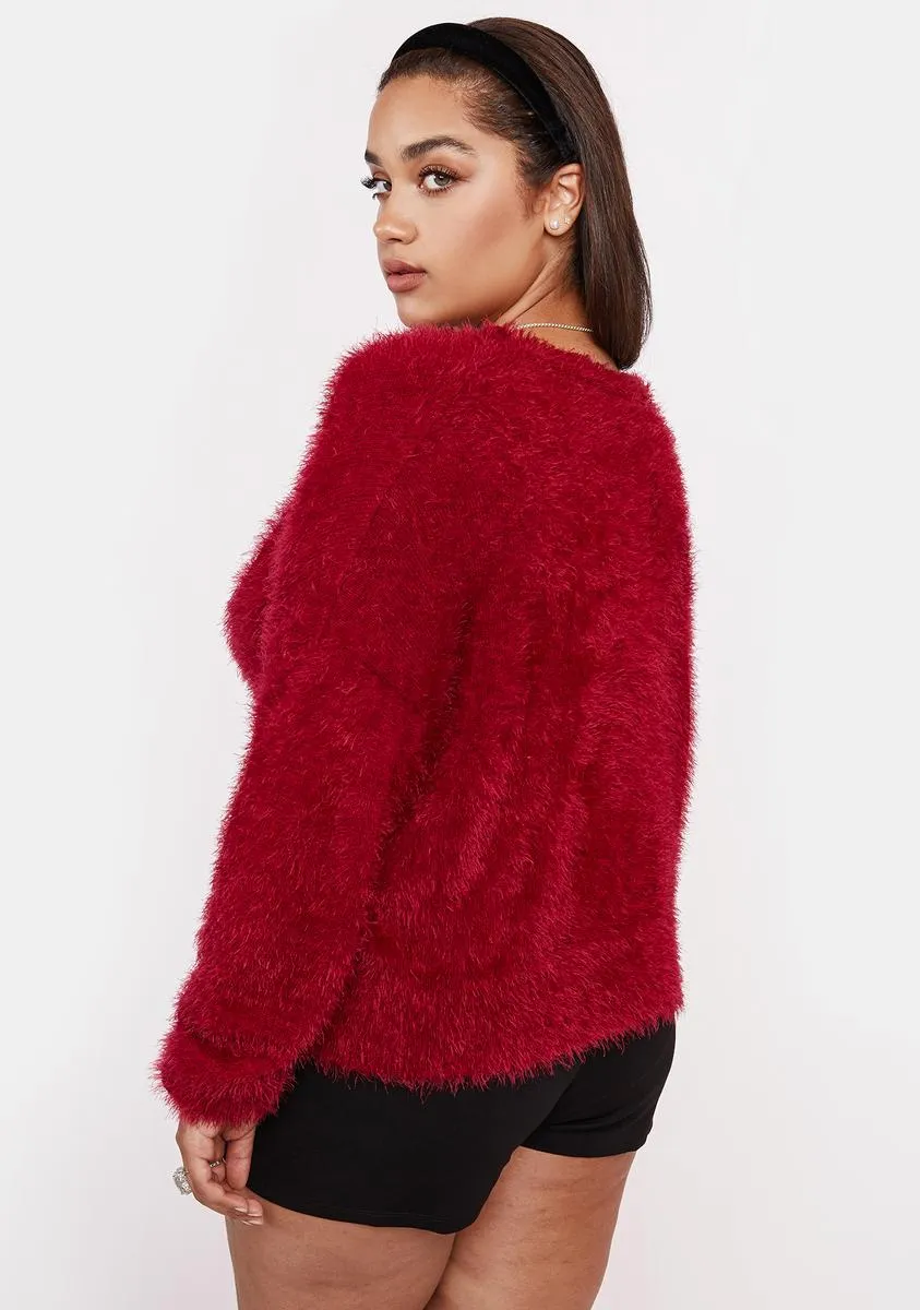 Plus Manipulate Me Fuzzy Cardigan sold by Dolls Kill product image thumbnail 4