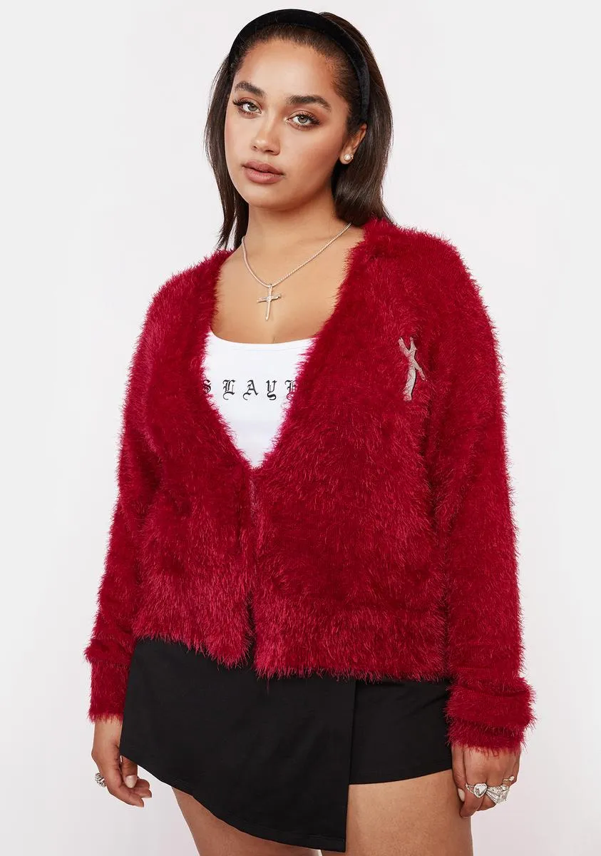 Plus Manipulate Me Fuzzy Cardigan sold by Dolls Kill