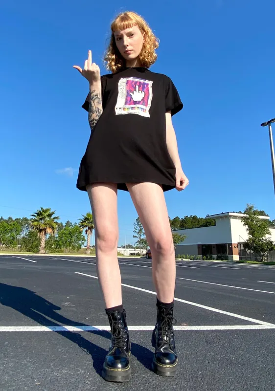 Log Off Oversized Graphic Tee sold by Dolls Kill