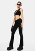 Low Rise Lace Up Flare Jeans sold by Dolls Kill