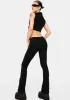 Low Rise Lace Up Flare Jeans sold by Dolls Kill