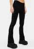 Low Rise Lace Up Flare Jeans sold by Dolls Kill