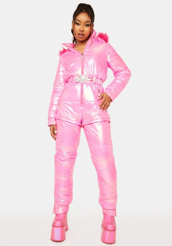 Snowbound Babe Metallic Snowsuit sold by Dolls Kill