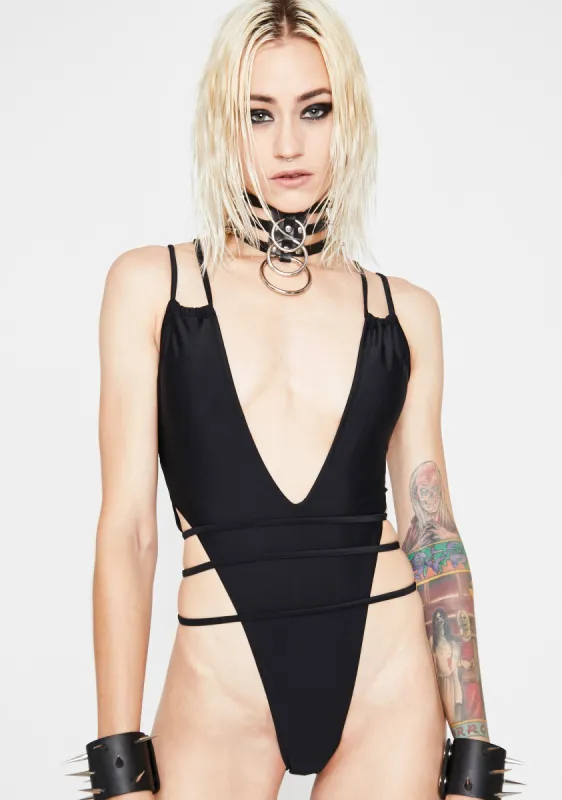 Dark Destruction Strappy Bodysuit sold by Dolls Kill