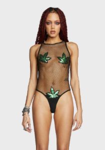 Let's Get Lit Fishnet Bodysuit sold by Dolls Kill