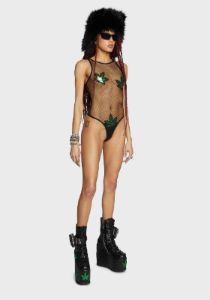 Let's Get Lit Fishnet Bodysuit sold by Dolls Kill