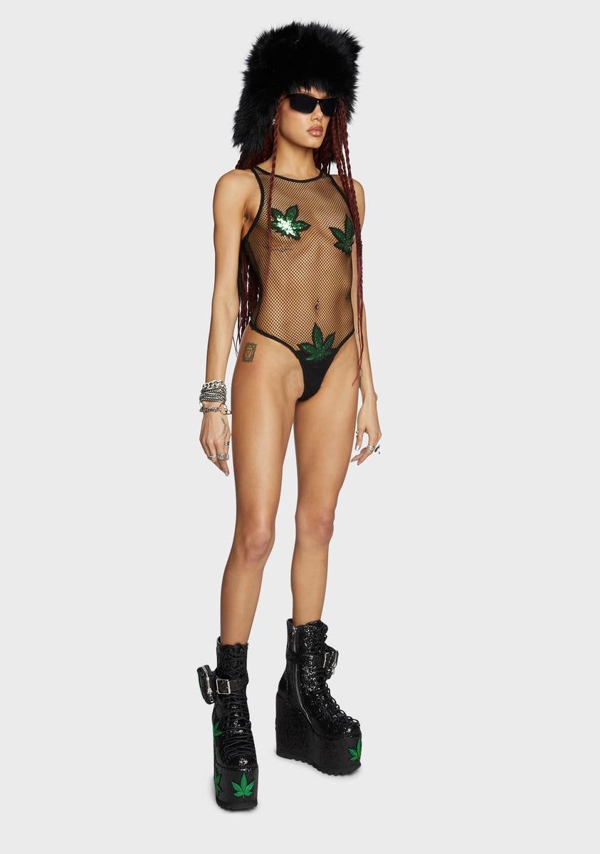 Let's Get Lit Fishnet Bodysuit sold by Dolls Kill product image thumbnail 5