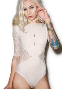 Sweet Talker Lace Bodysuit sold by Dolls Kill