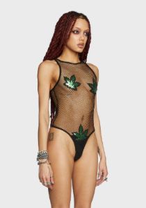 Let's Get Lit Fishnet Bodysuit sold by Dolls Kill