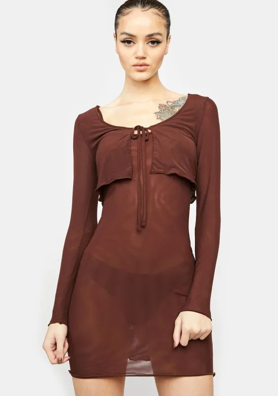 Sunset Hues Mesh Cardigan Dress sold by Dolls Kill