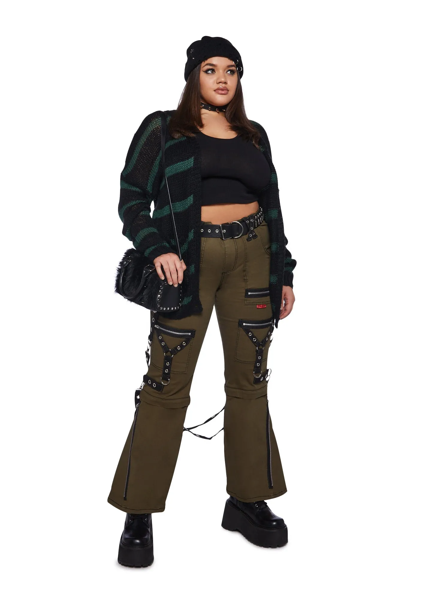 Plus Zip To Zip Pants - Green sold by Dolls Kill product image thumbnail 2