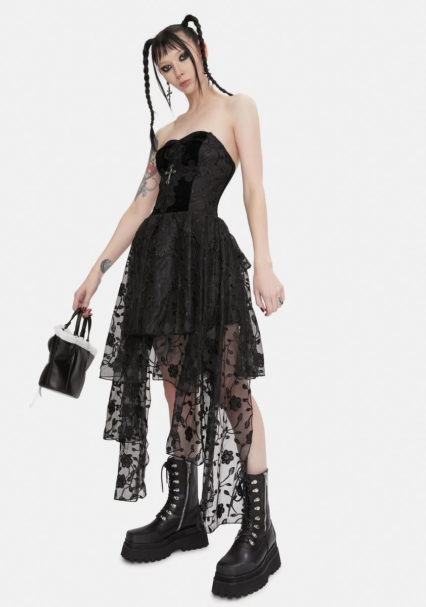 Hi-Lo Dress With Cross Detail sold by Dolls Kill product image thumbnail 2