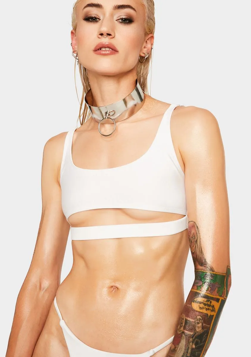 White Discover Bikini Top sold by Dolls Kill