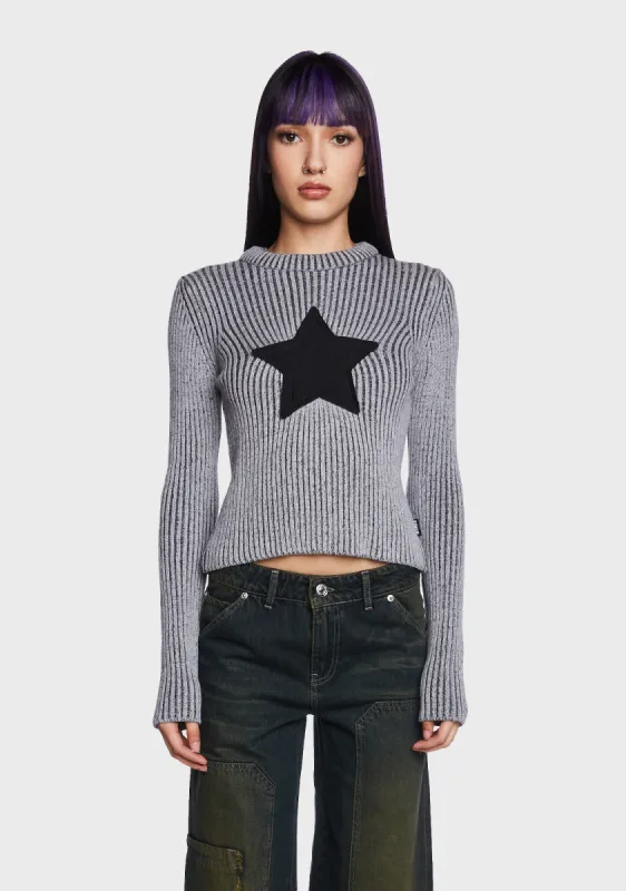 Star Knit Jumper sold by Dolls Kill