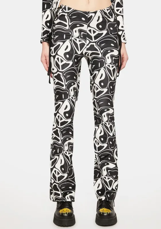 Yin Yang Velour Flare Pants sold by Dolls Kill