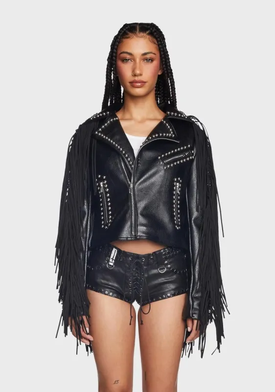 Ryder Fringe Moto Jacket sold by Dolls Kill